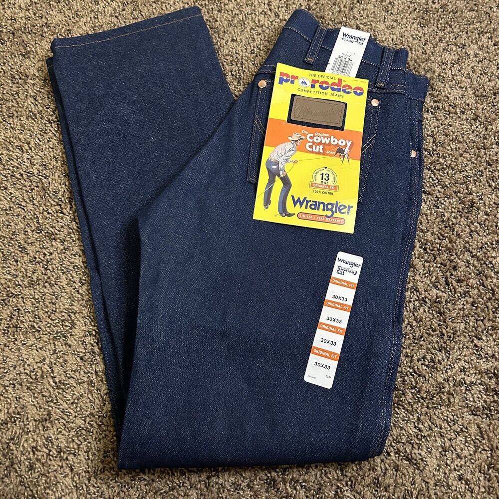 New! Wrangler Jeans Cowboy Cut Rigid 13MWZ Original Fit Men's Pro Rodeo 30x33